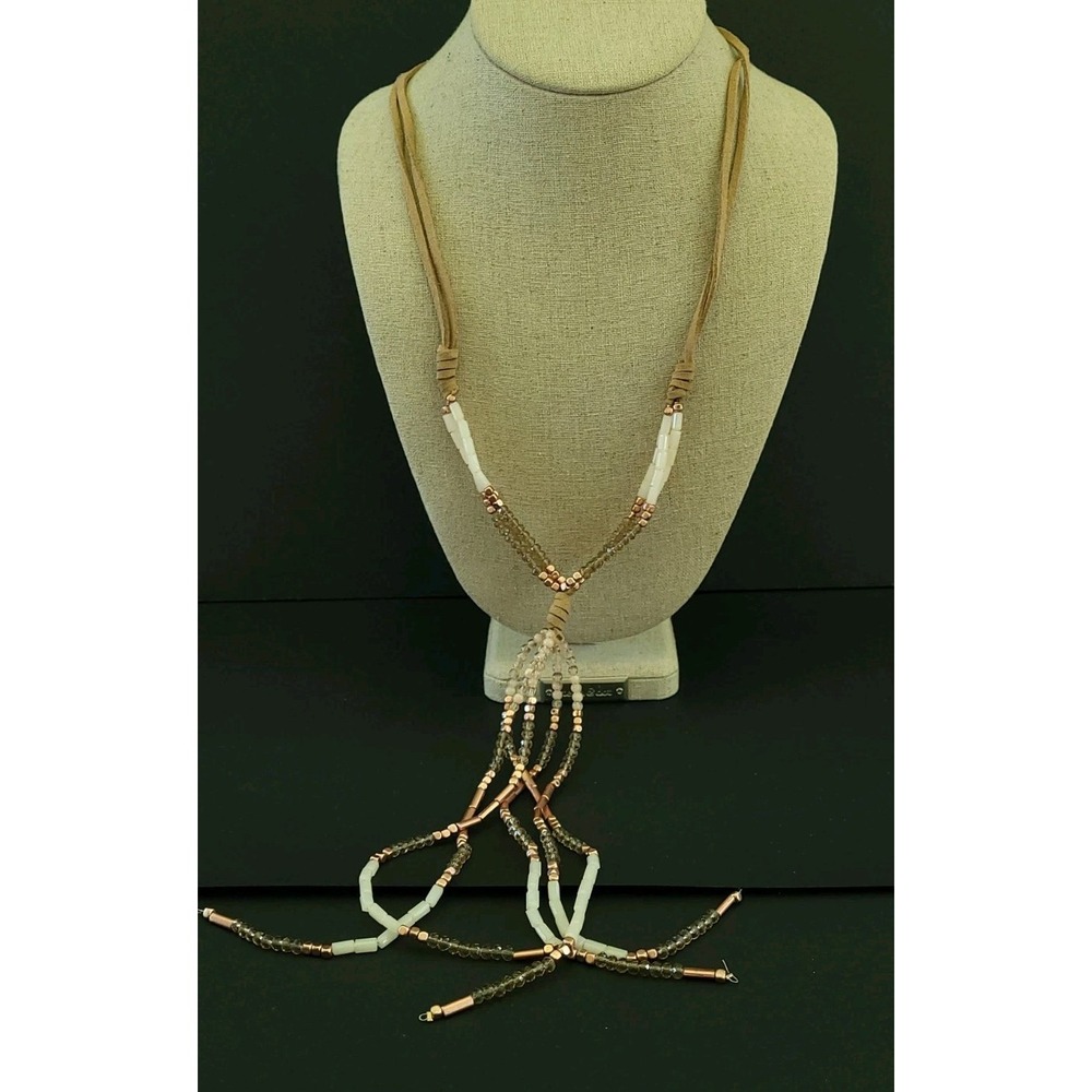 INC INTERNATIONAL CONCEPTS 25in Multi Strand Beaded Tassel Statement Necklace
